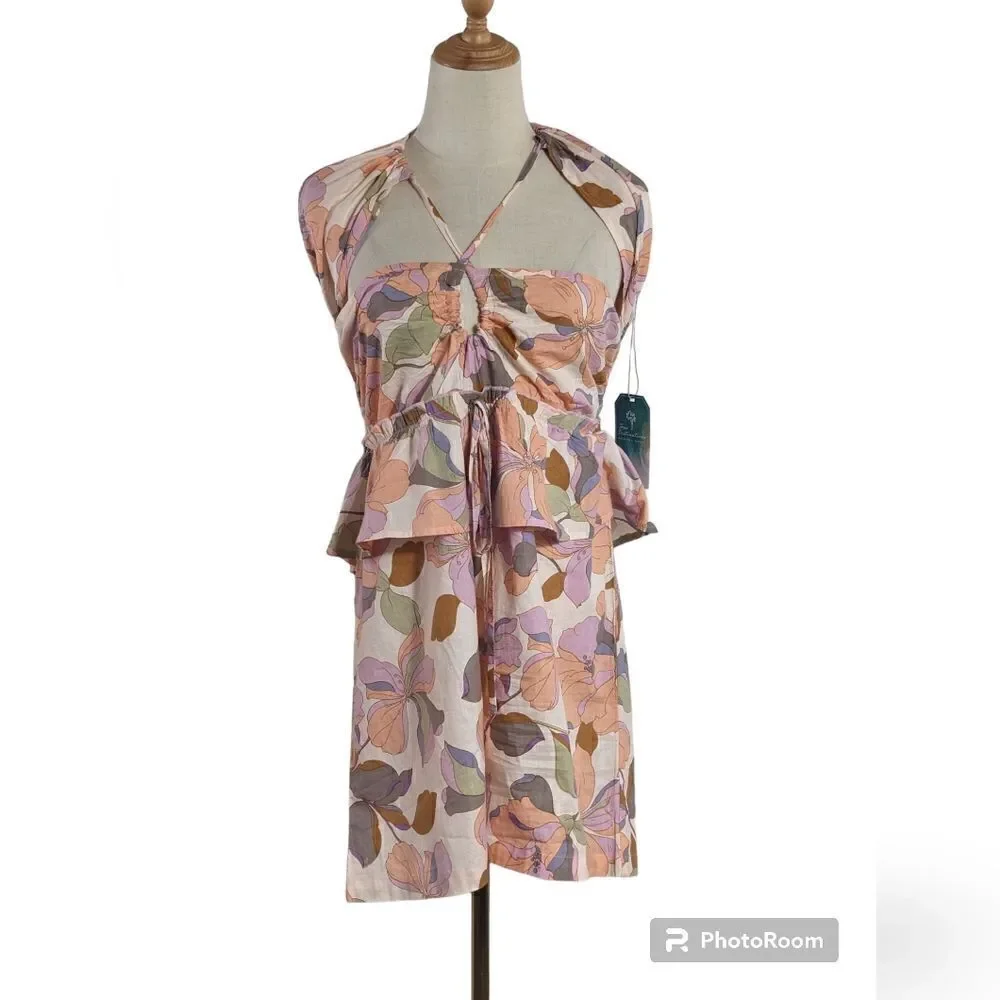 True Destinations Floral Peplum Romper NWT